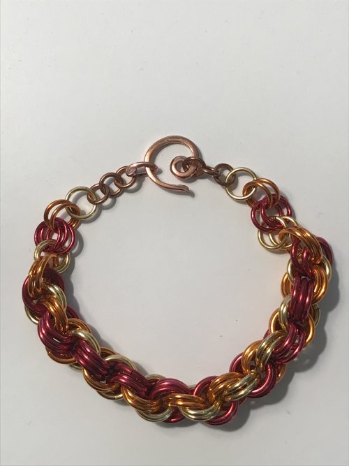 Autumn Spiral Chain Maille Bracelet