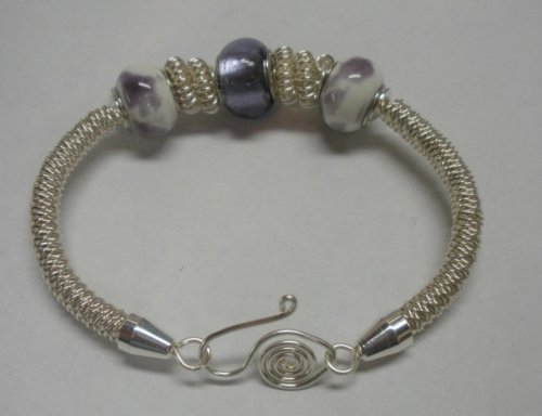 Coiled Bead and Twisted Wire Bracelet